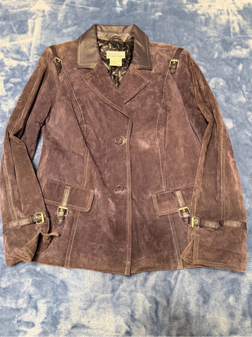Vintage Bradley Bayou Plum Buckle Moto Utility Jacket